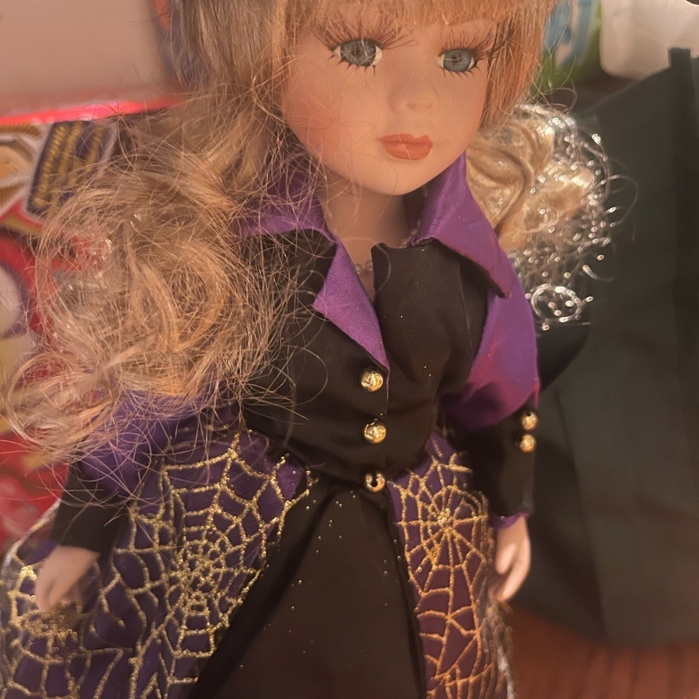 Unbranded Blonde Witch Wearing Purple And Black - Picture 2 of 6